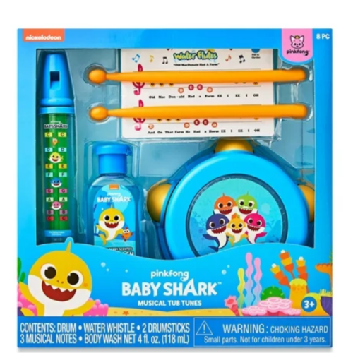 Set de Baño Musical Baby Shark Tub Tunes, 8 Piezas para niños de 3 años