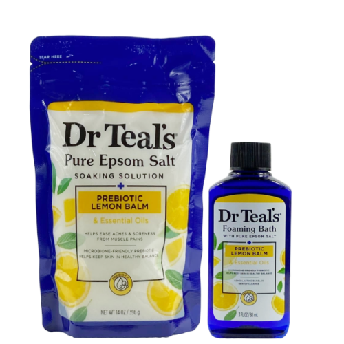 Set de sal epson y jabon liquido espumoso DR TEALS esencia de limon